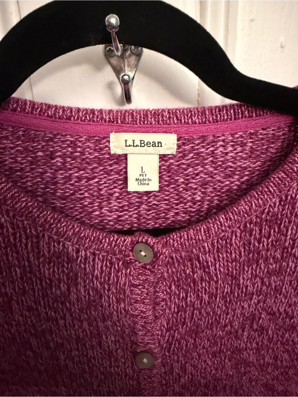 L.L.Bean 100% Cotton Cardigan Sweater – Large Petite - Picture 2 of 4